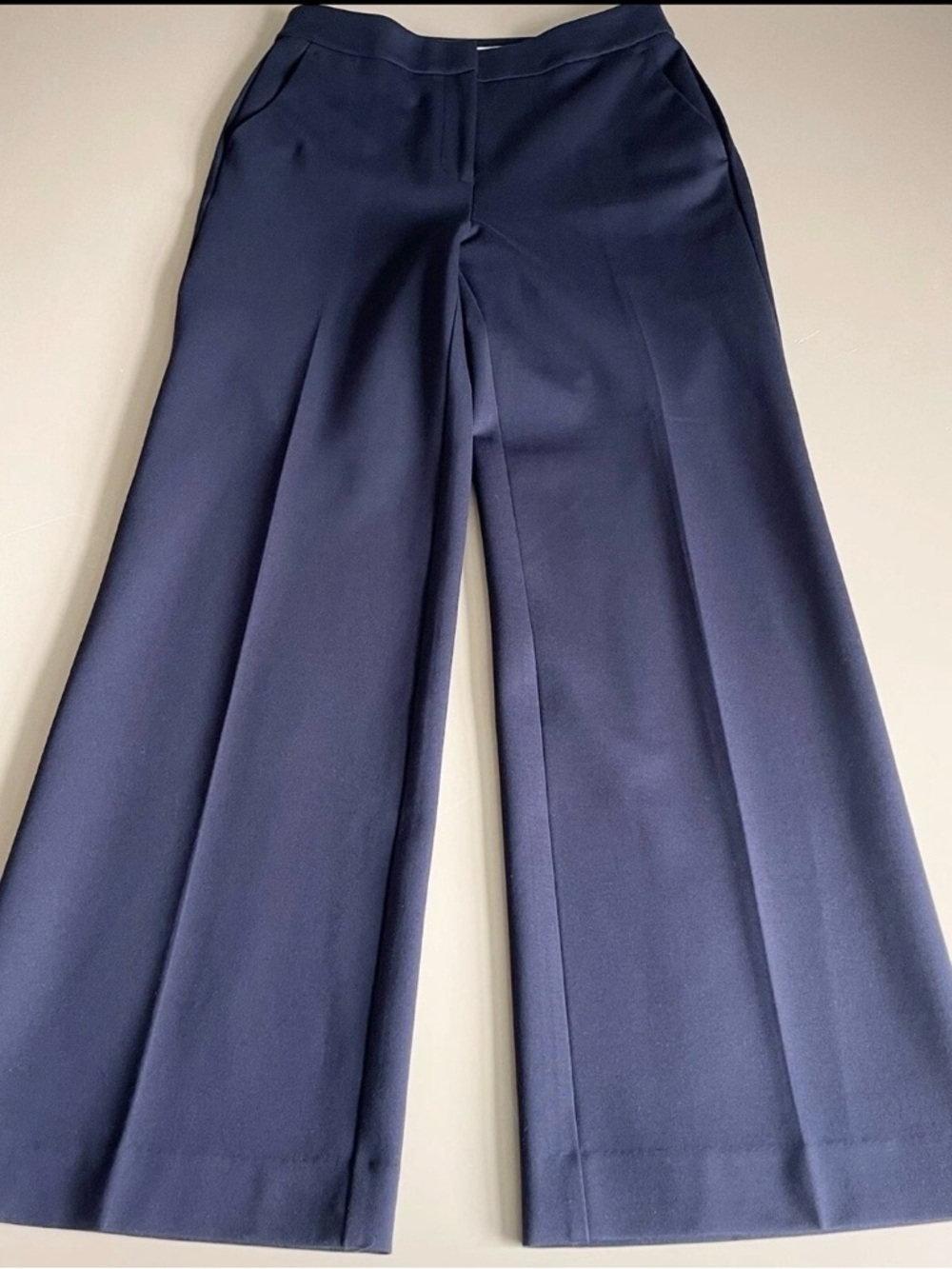 Boden Navy Wide-Leg Trousers